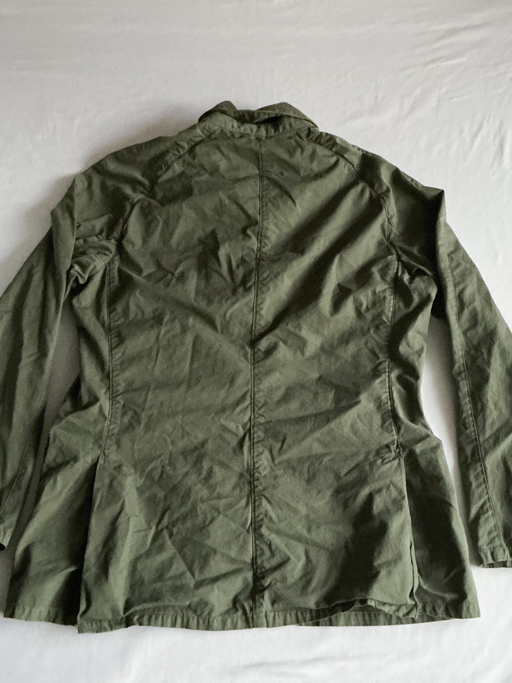 Barbour Jacket Olive Ashby Casual Cotton Field Pocket Utility Long Coat Mens Lg - Picture 11 of 16